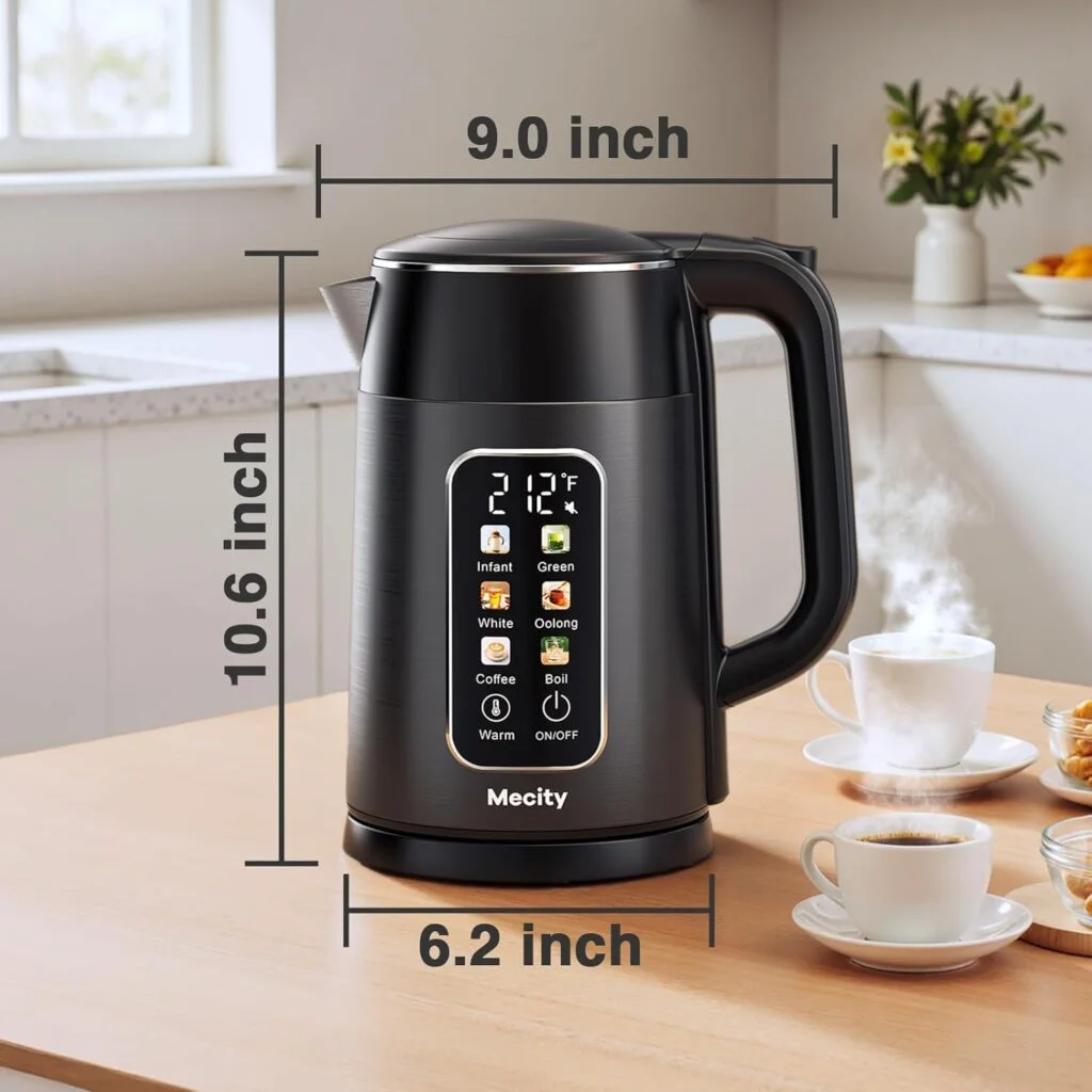 MeCity electric kettle with digital controls