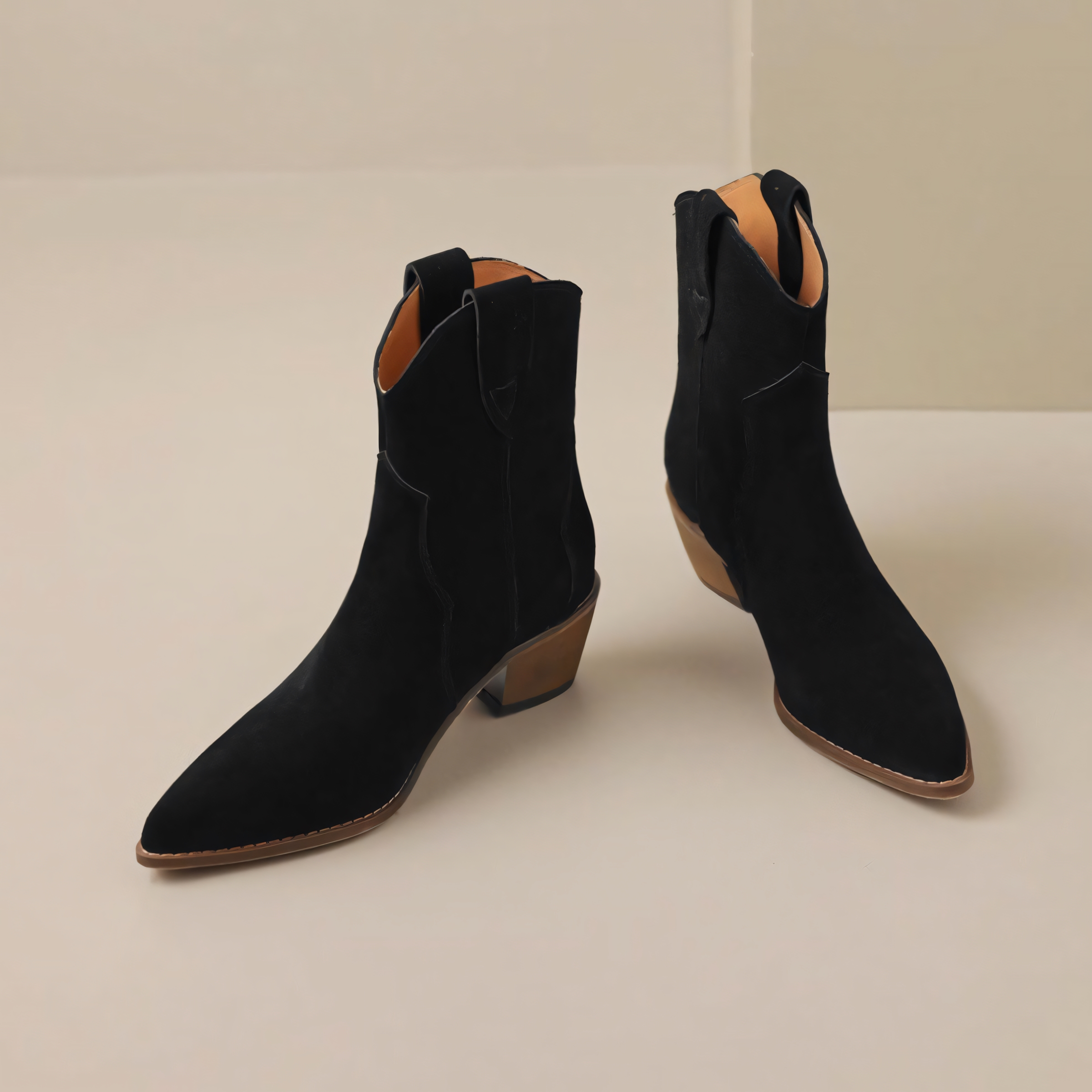 Bottine daim femme noir