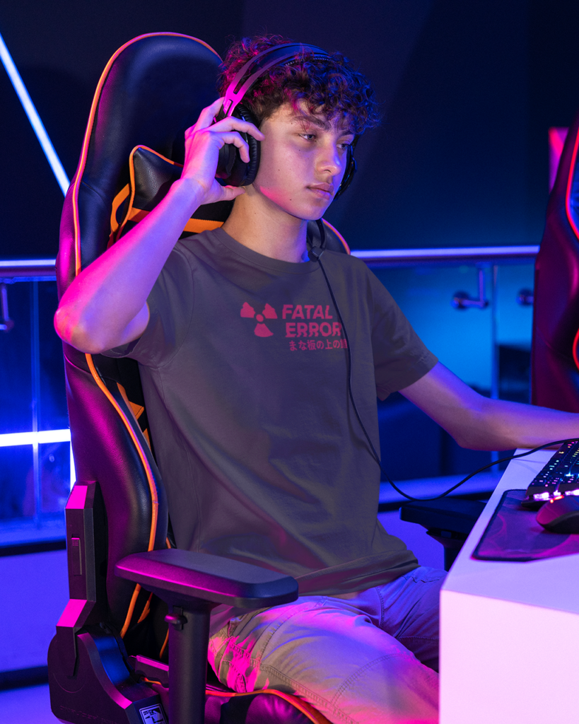 Gaming center retro graphic t-shirt mockup