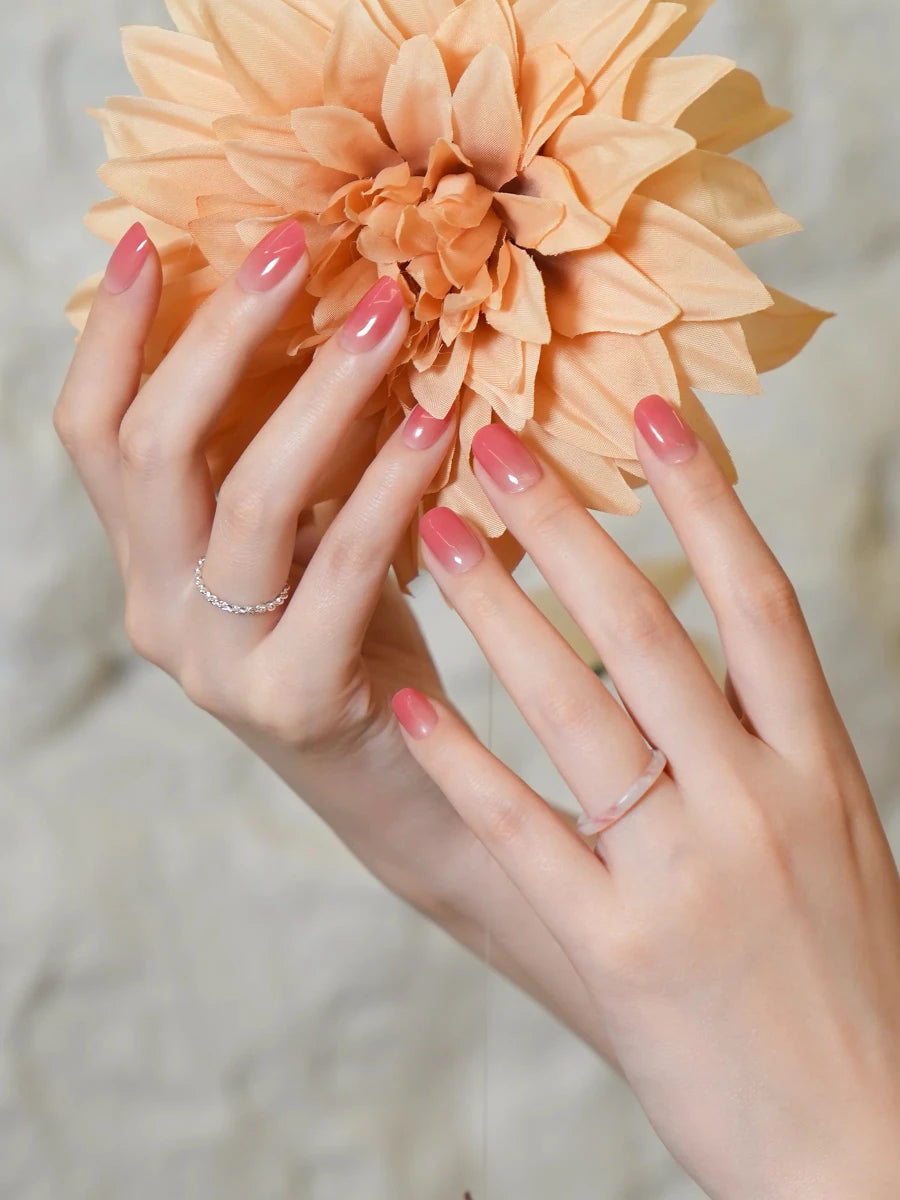 Rosy Ruby gel nail stickers detail