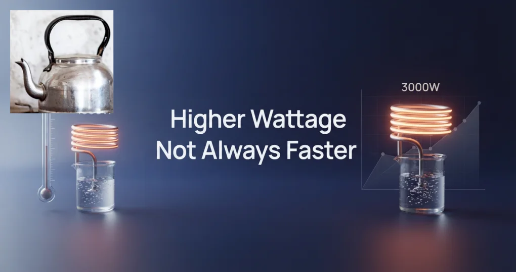 Graphic explaining kettle wattage and boiling speed