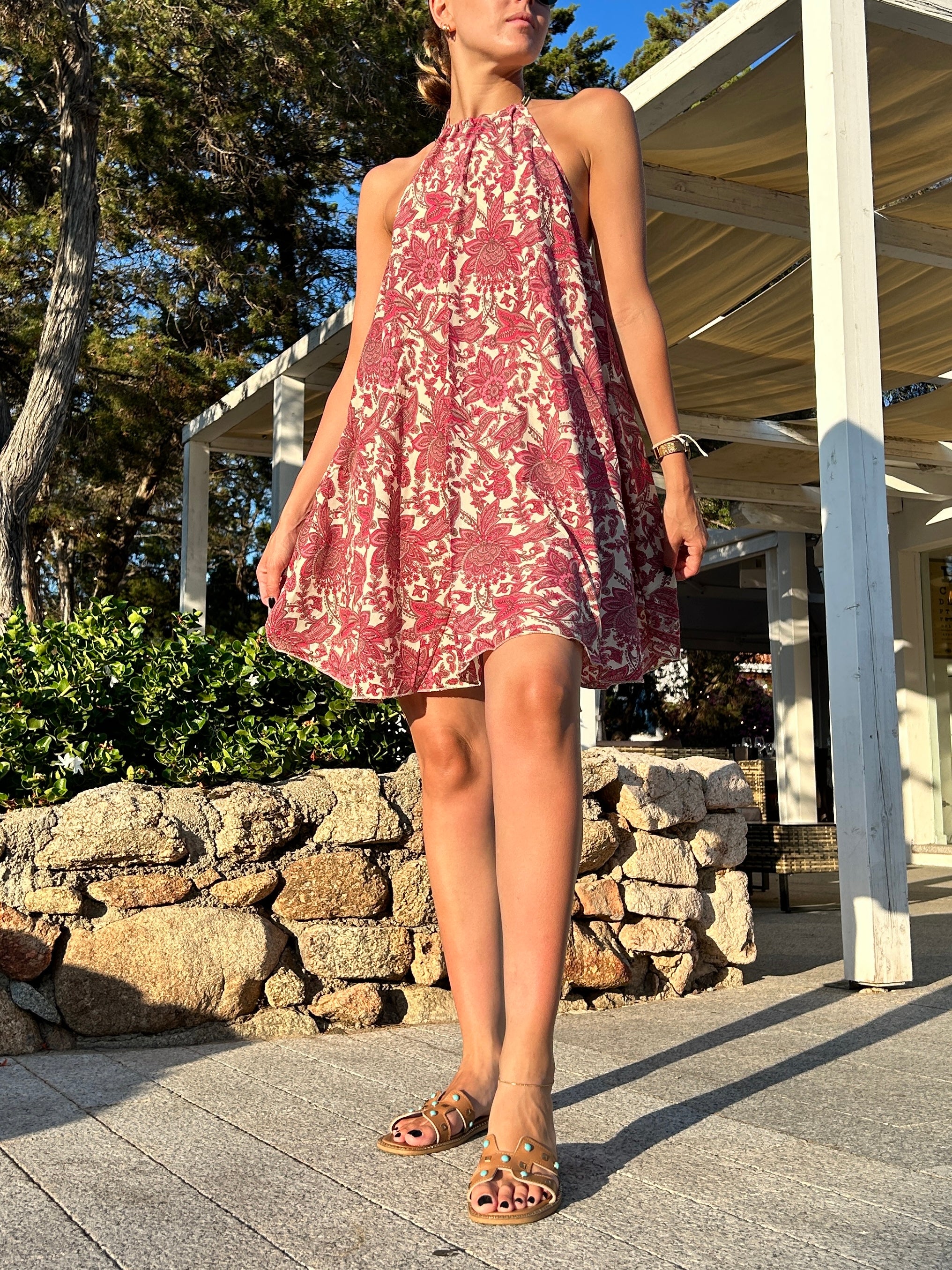 Abito corto Freelove Ibiza seta fantasia look Ibiza