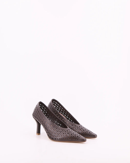 Décolleté donna pelle cioccolato trafori - Stelio Malori