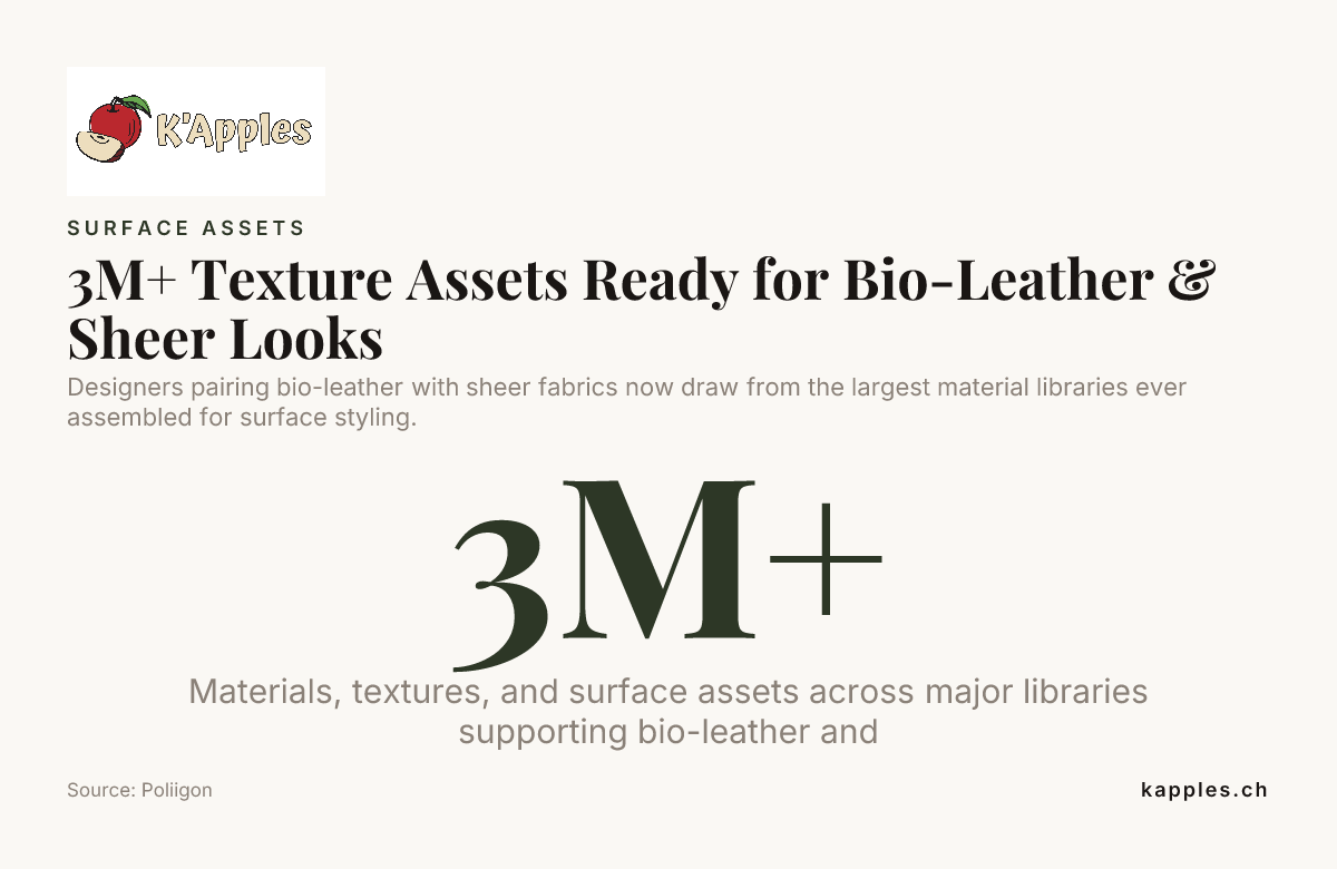 Plus de 3 millions de textures prêtes pour les looks Bio-Leather & Sheer — données de Poliigon