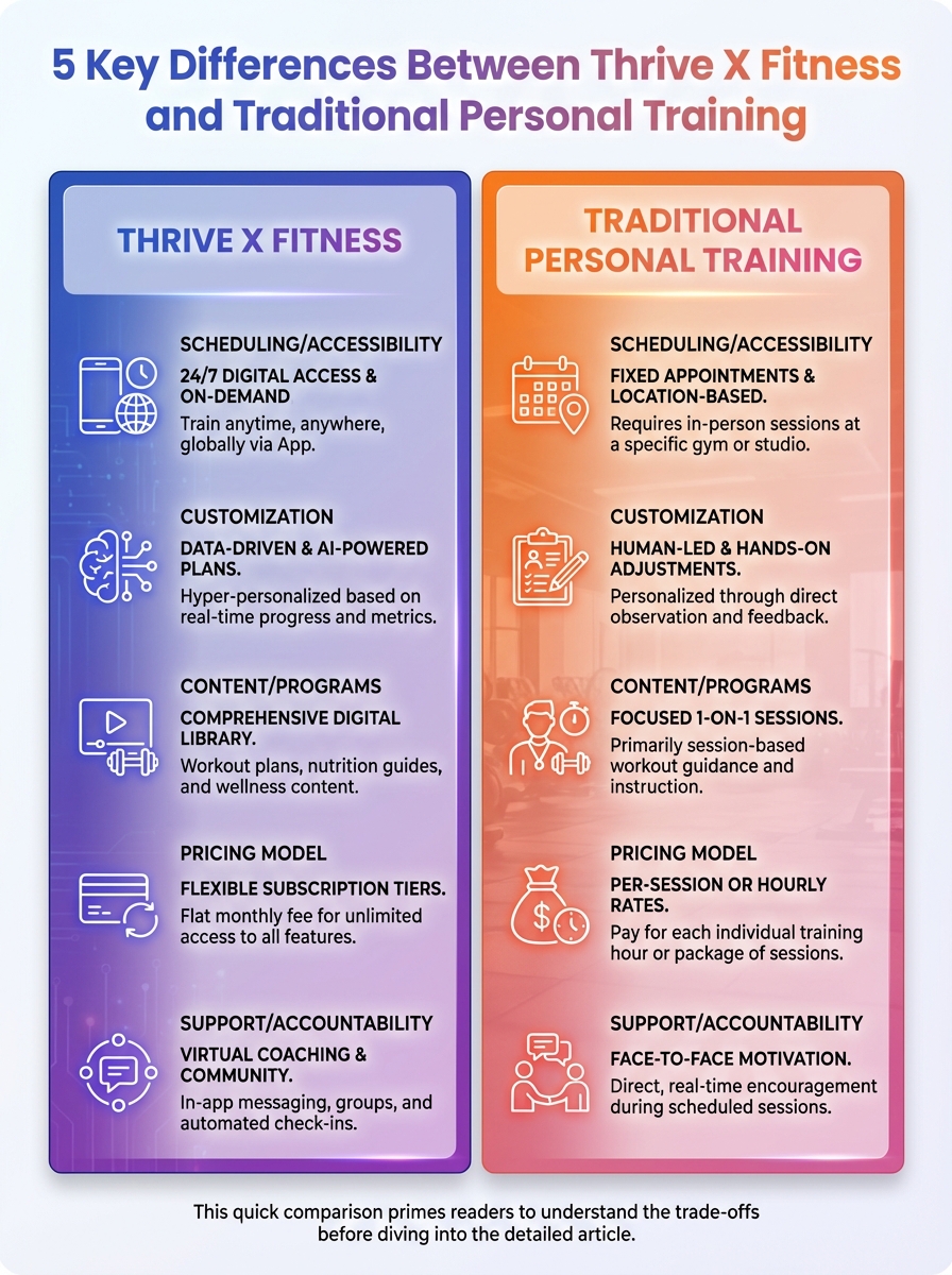 Infographic: 5 key differences between Thrive X Fitness and Traditional Personal Training