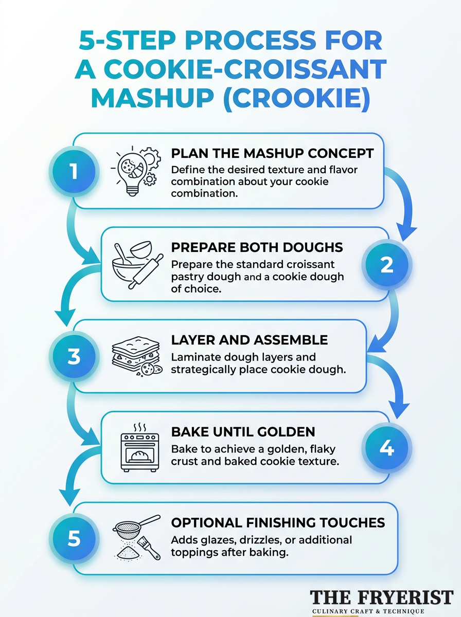 Infographic: The Viral 'Crookie' (Cookie-Croissant Hybrid) – 5-step cookie-croissant mashup.