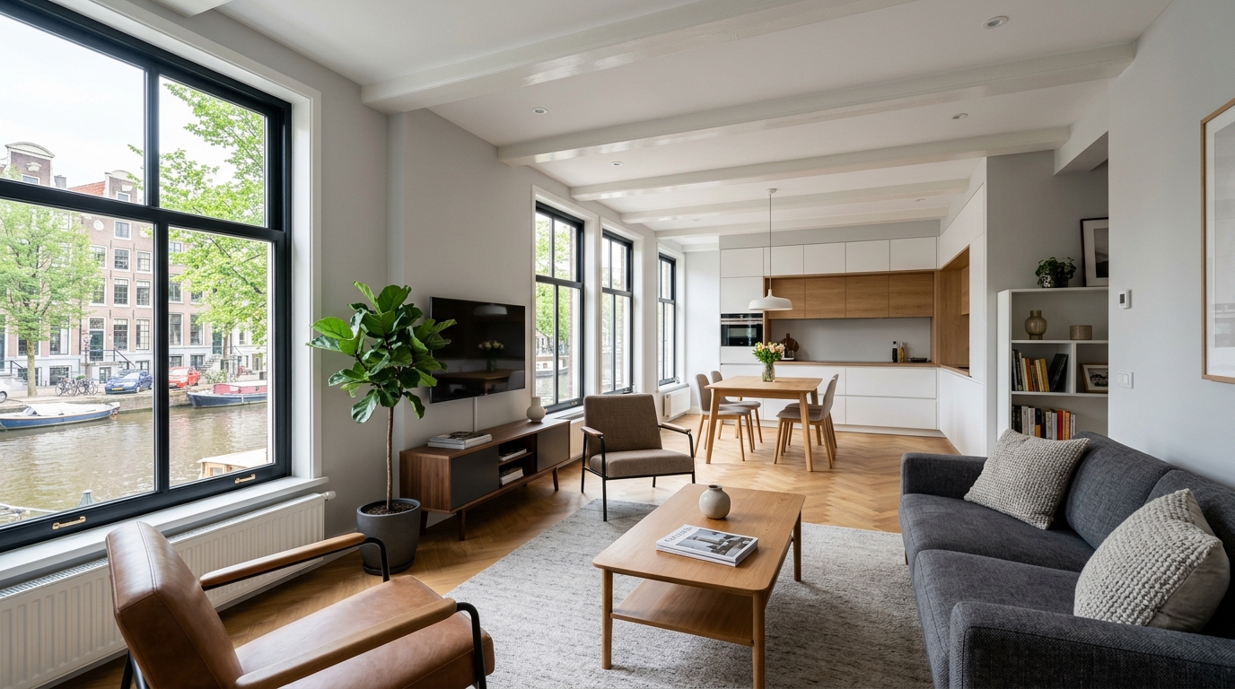 Woning renovatie Amsterdam contact illustratie