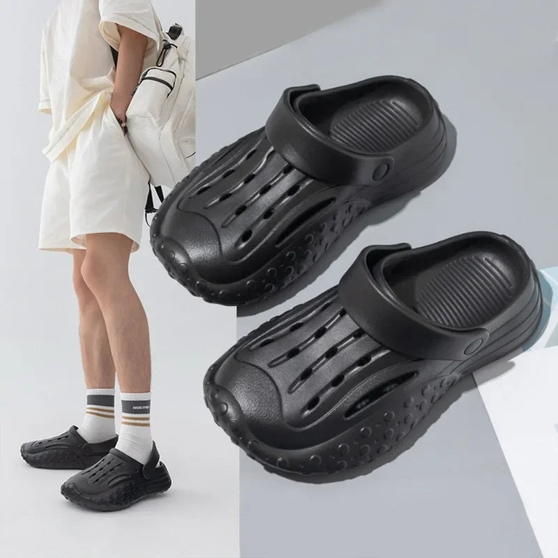Sandalias dedo hombre detalle material