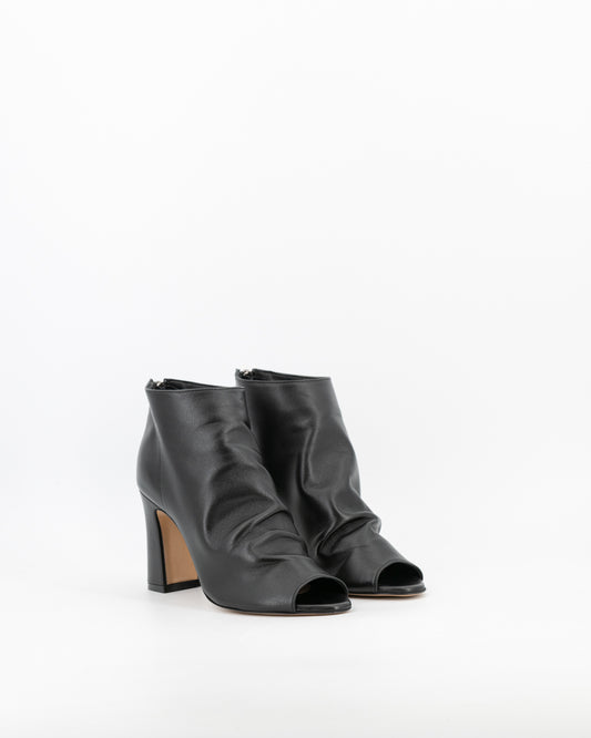 Stivaletto Spuntato Donna Nappa Nero - Artigianato Italiano Stelio Malori