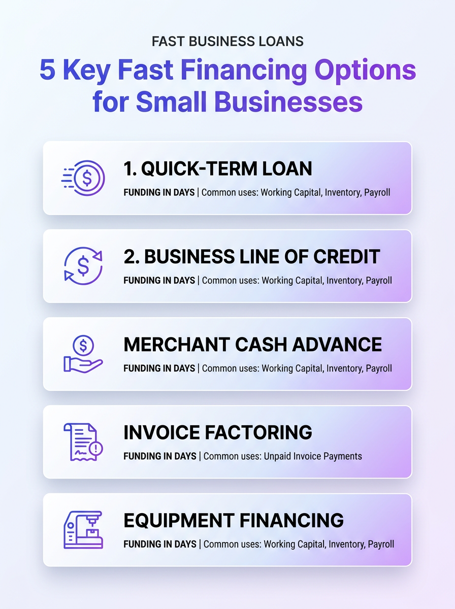 Infographic: 5 fast financing options for small businesses