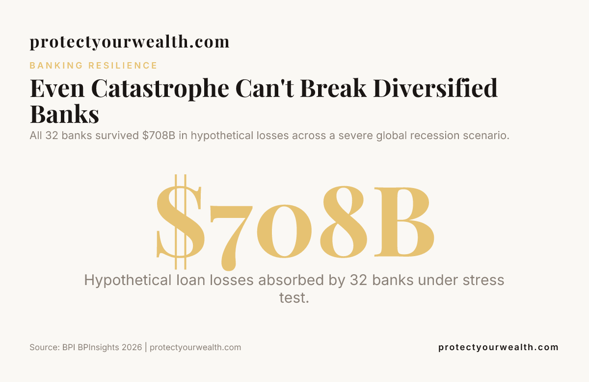 Even Catastrophe Can't Break Diversified Banks — data from BPI BPInsights 2026 | protectyourwealth.com