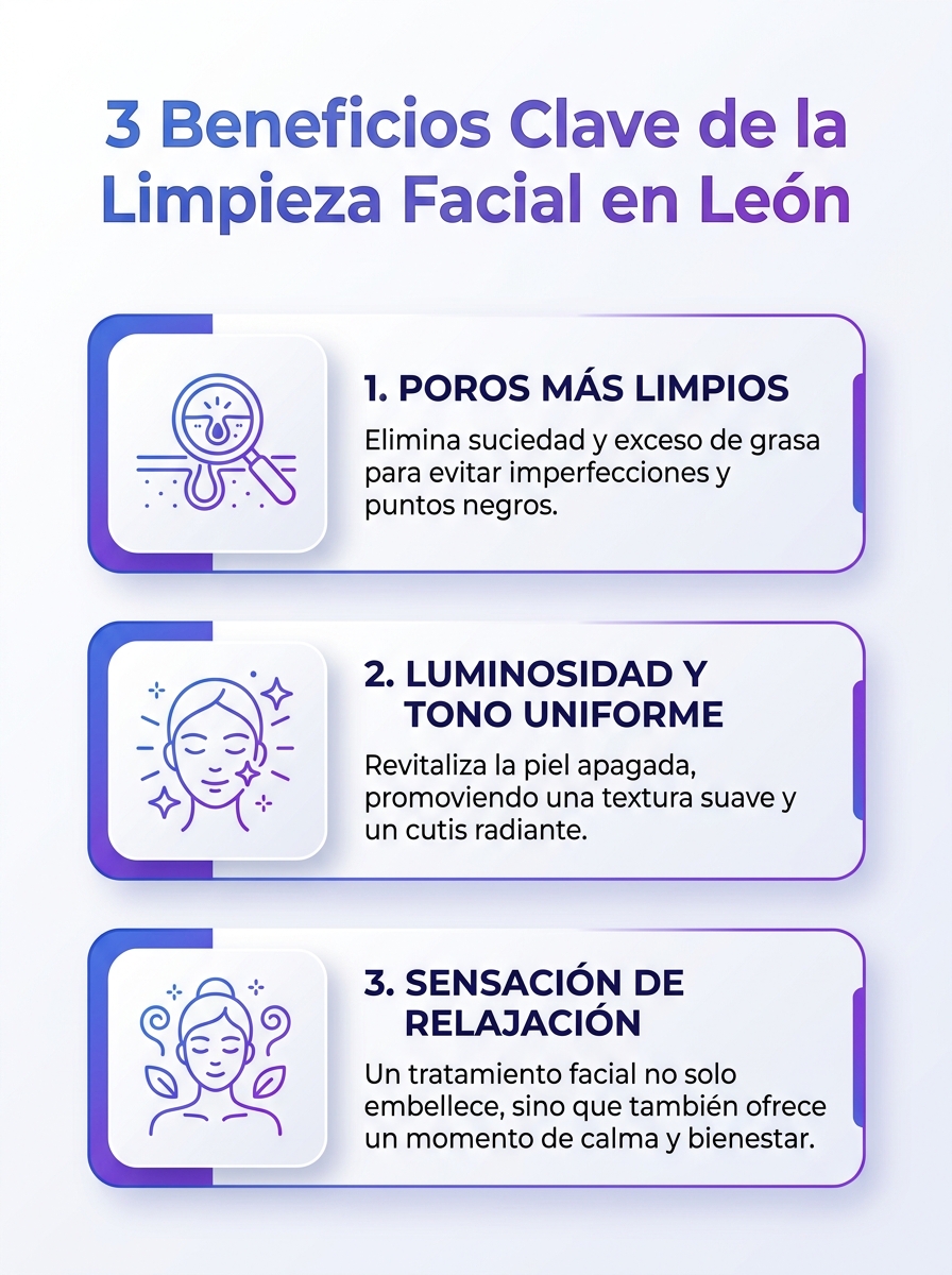 Infografía: 3 beneficios clave de la limpieza facial en León