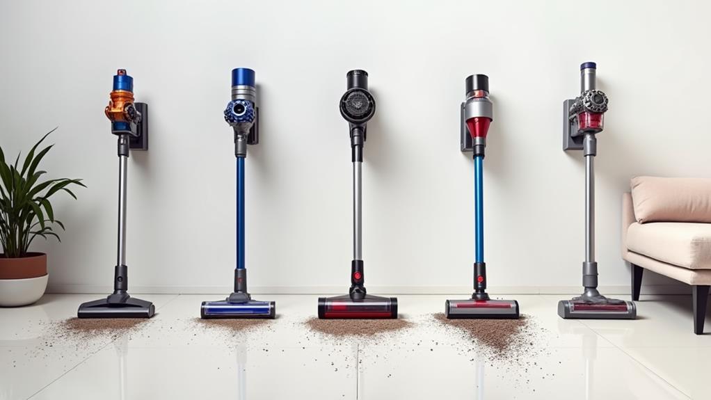 Stick vacuum suction performance comparison chart