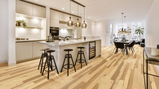 Hickory Hardwood in a Kitchen