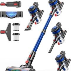 Stick vacuum with dust bag image for disposal comparison
