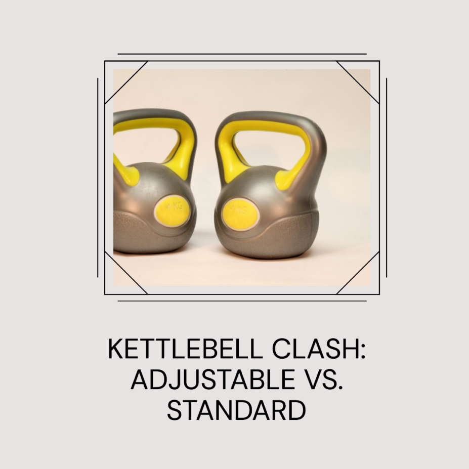 Adjustable and standard kettlebells shown side by side