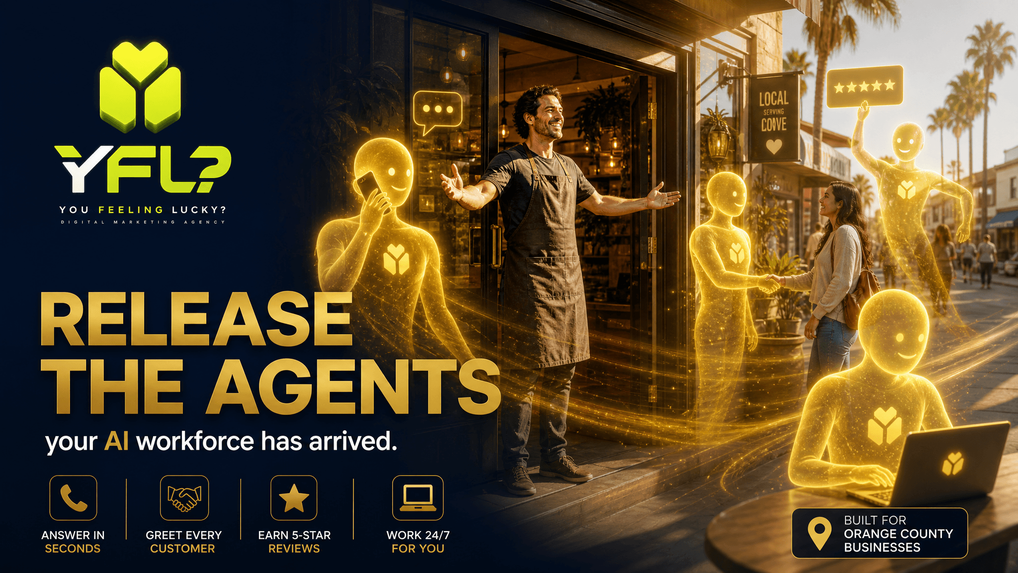 AI employees working alongside an Orange County shop owner