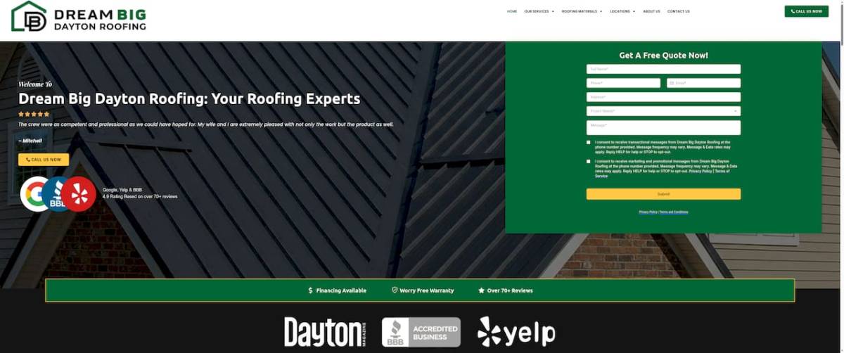 Dream Big Dayton Roofing local certified roofing company