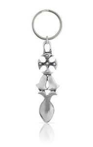 Lovespoon motif keyring in pewter