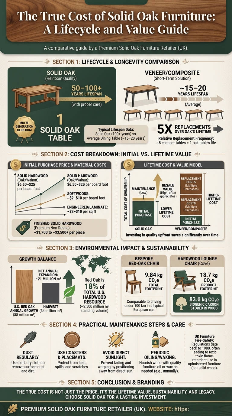 Infographic: The True Cost of Solid Oak Furniture: A Lifecycle and Value Guide