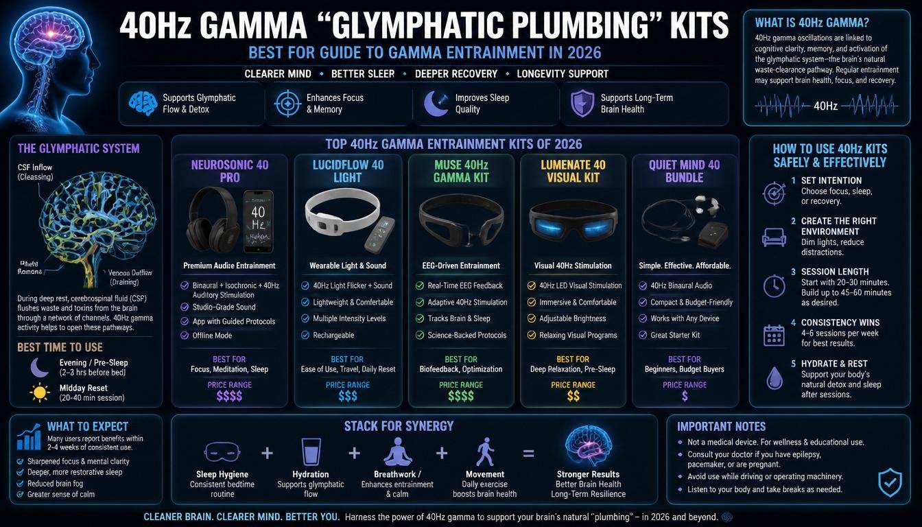 40Hz Gamma Glymphatic Plumbing Kits Best For Guide to Gamma Entrainment in 2026