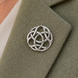 Celtic knot pewter brooch with stone detail