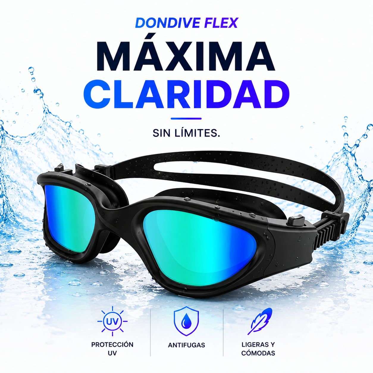 Gafas de natación antivaho DONDIVE FLEX