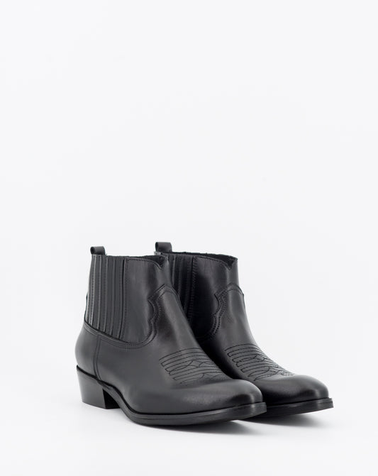 Stivaletto Donna in Pelle Lux Nero con Elastico - Stelio Malori