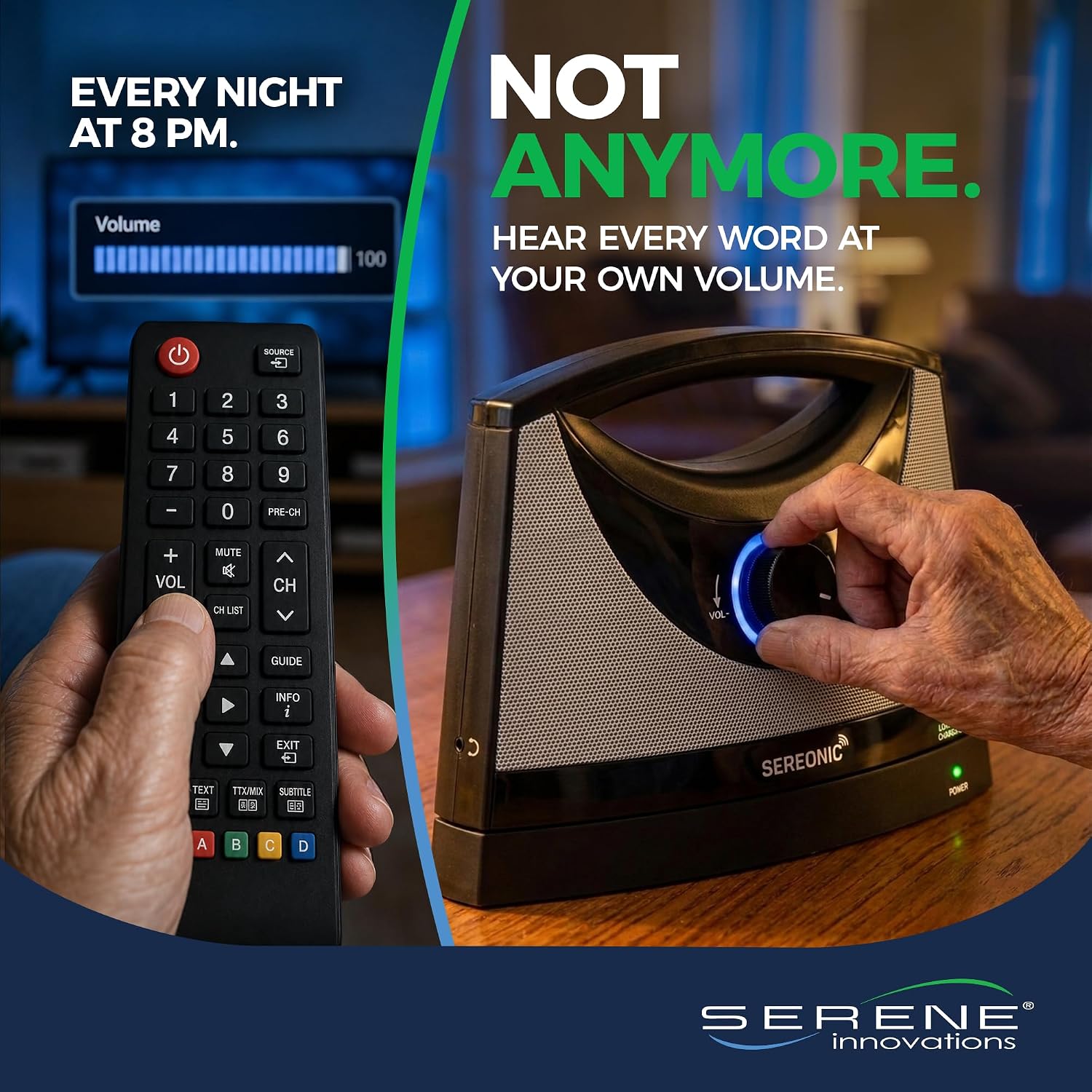 Sereonic portable wireless speaker, front view
