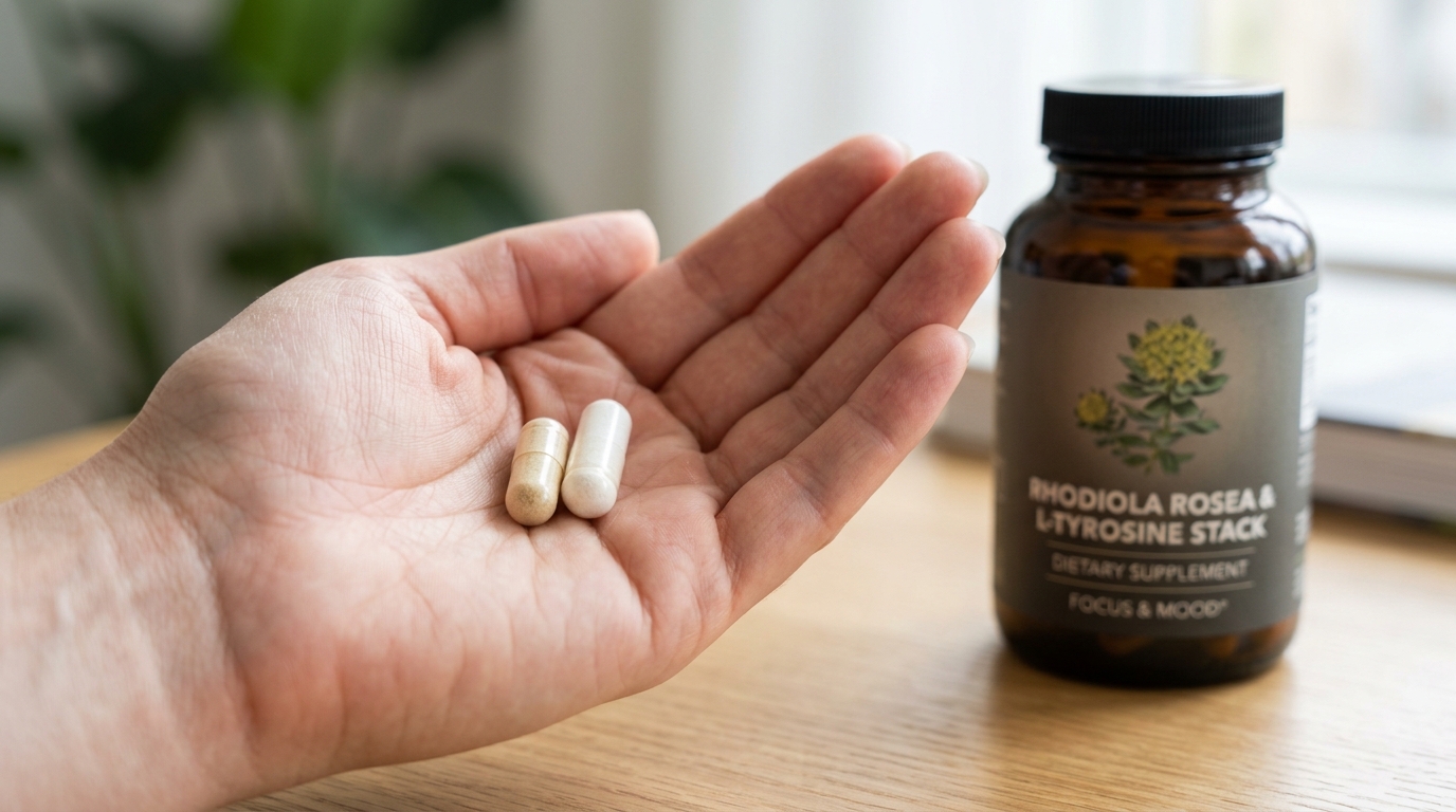 Visual framework for optimal timing and duration of rhodiola tyrosine stack