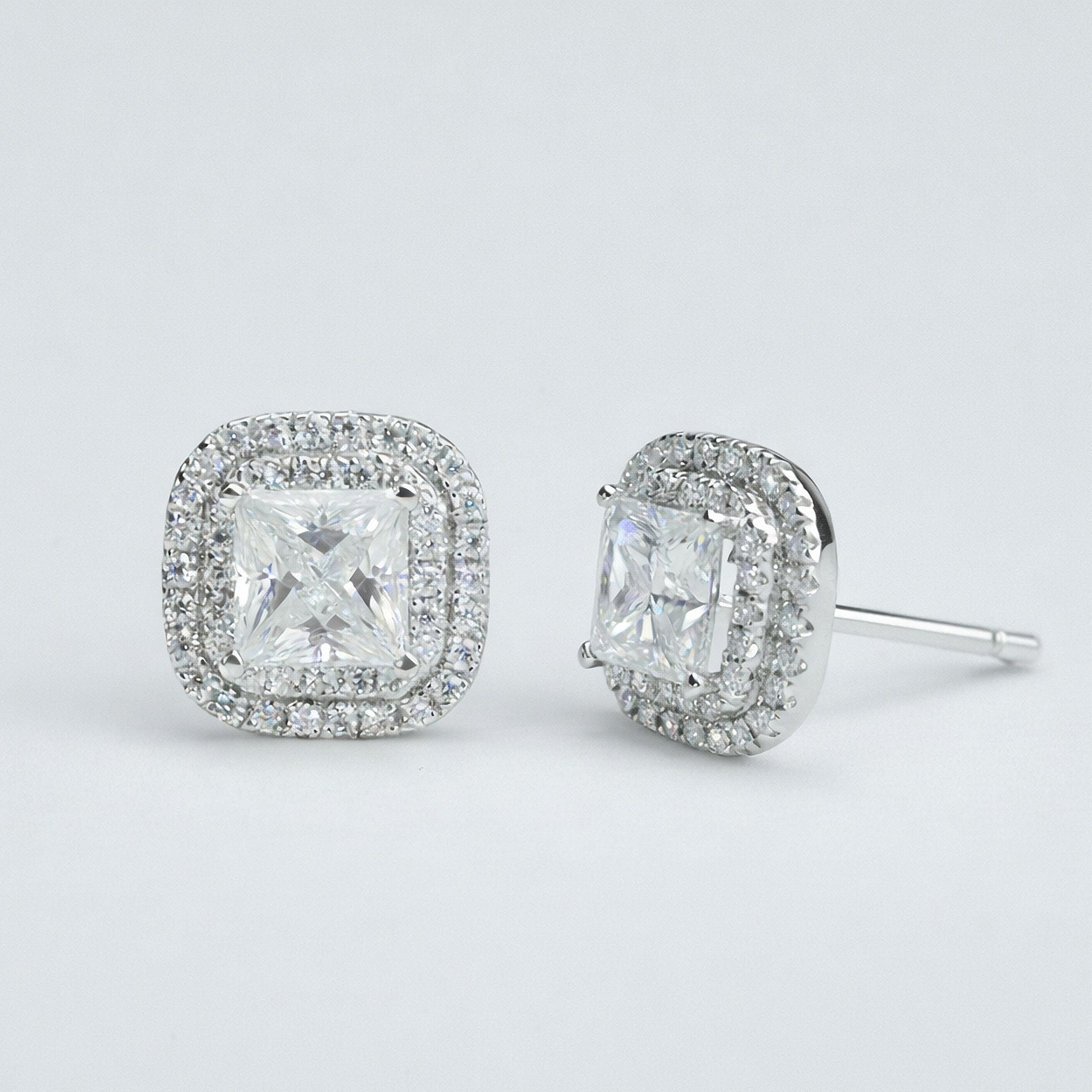 Courtside Halo Moissanite Studs lifestyle