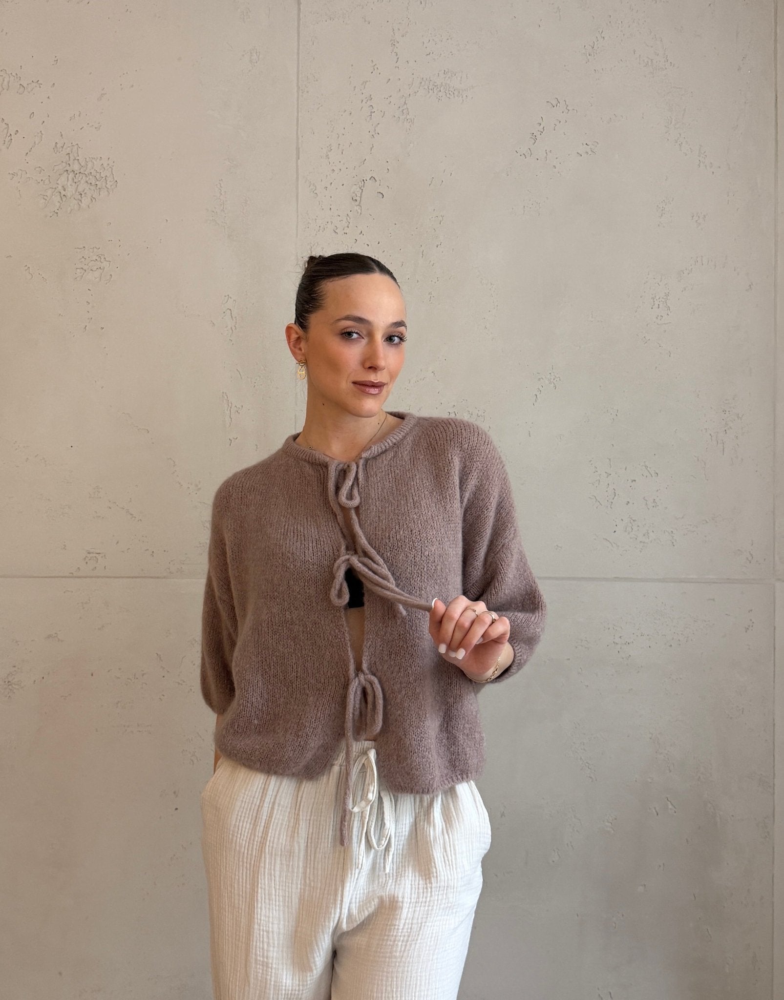 Kid Mohair Pullover mit Schleifen Kurzarm - Bild 1