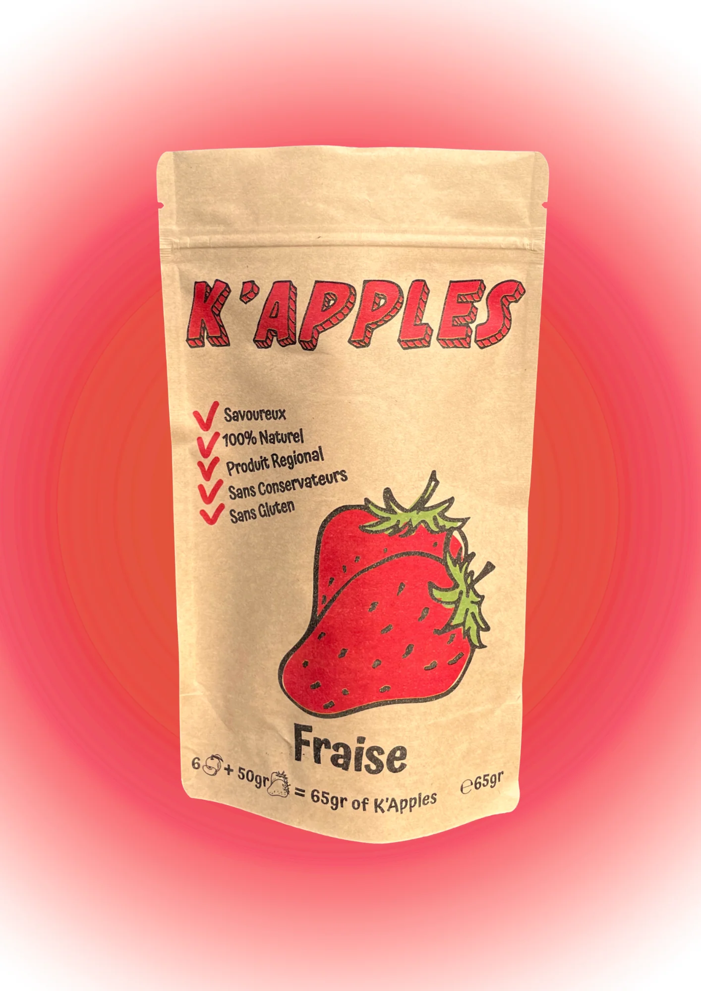 K’Apples strawberry fruit snack pouch