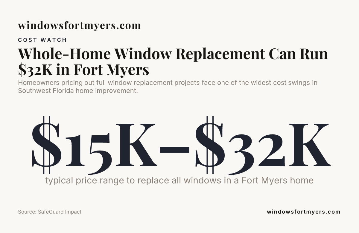Whole-Home Window Replacement Can Run $32K in Fort Myers — data from SafeGuard Impact