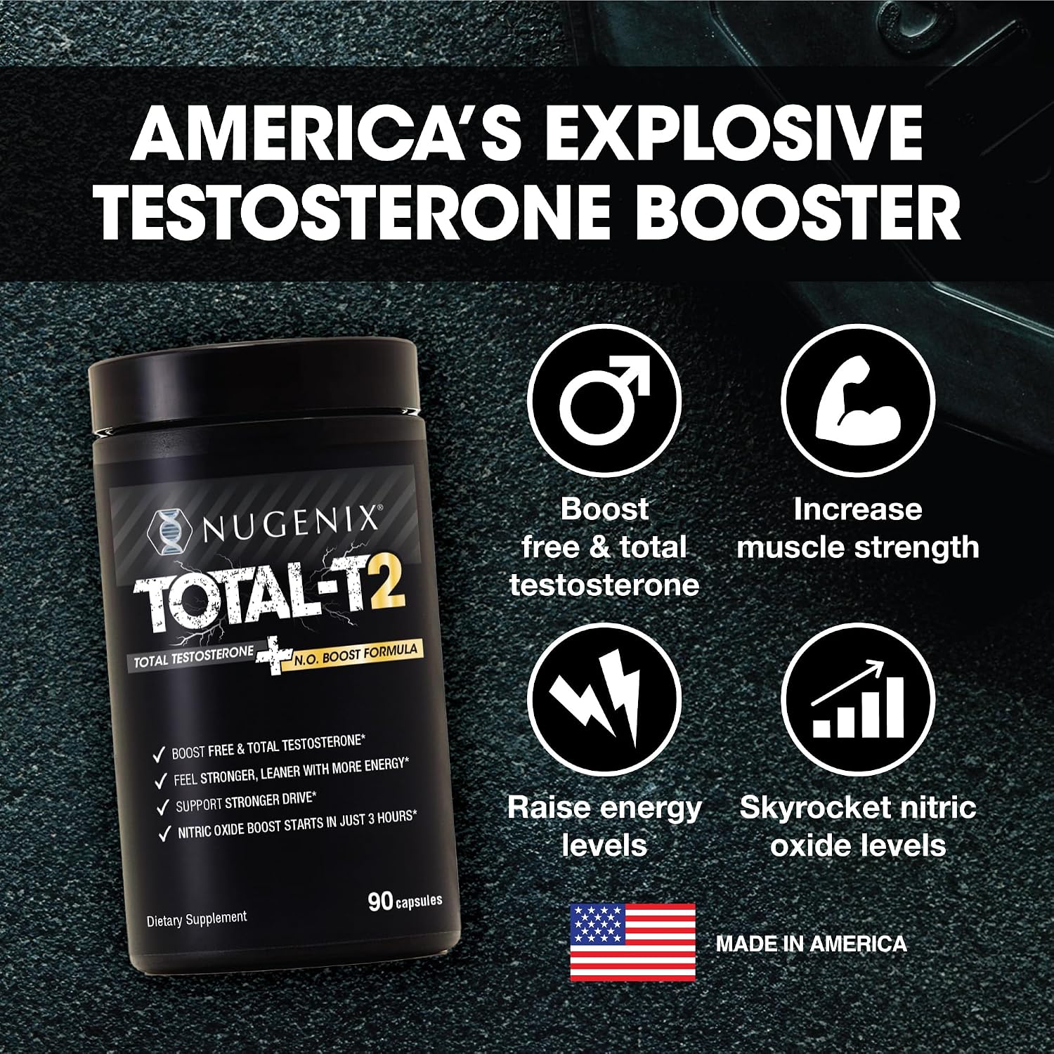 Nugenix Total-T2 Testosterone Booster & Nitric Oxide Booster for Men