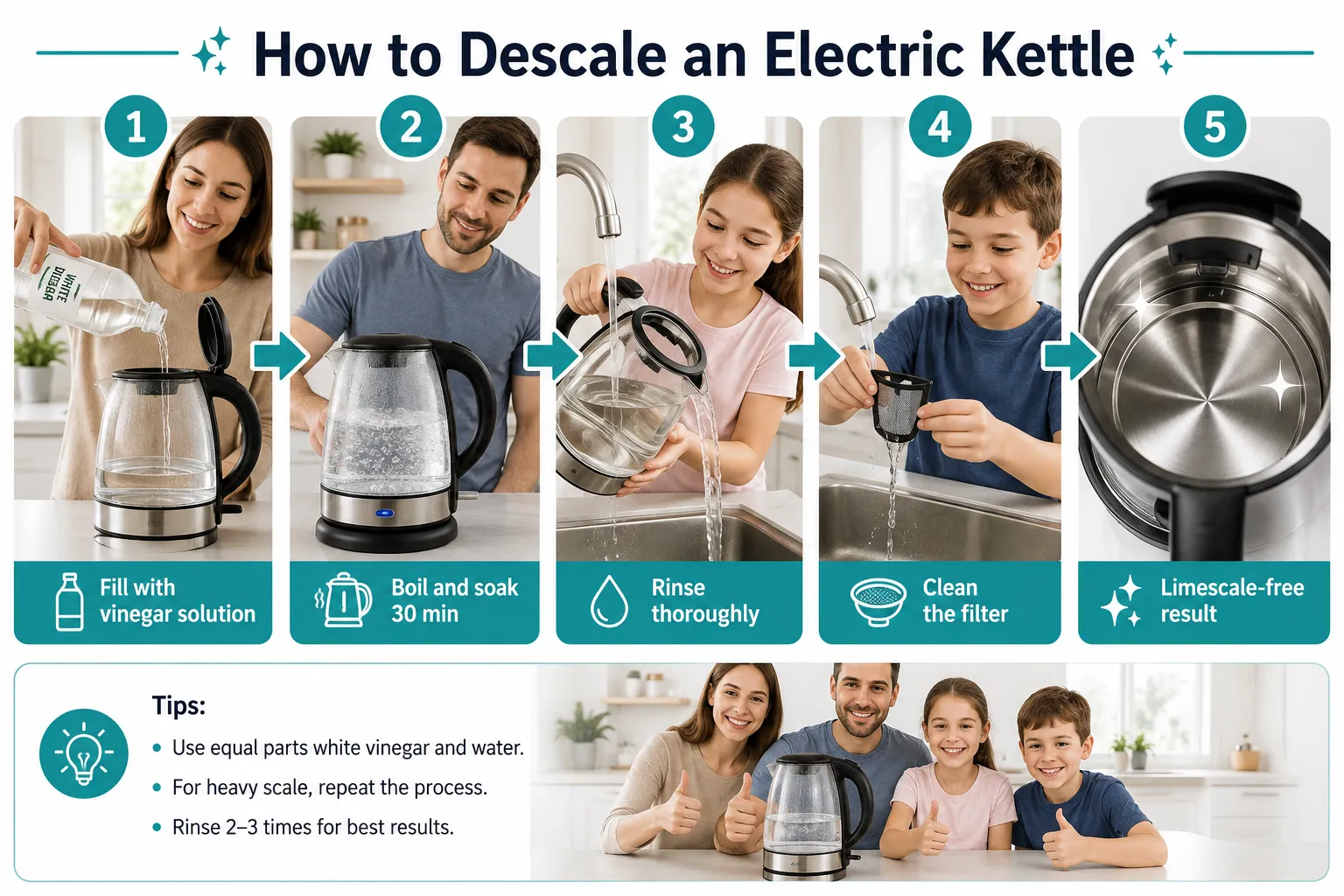 How to Get Rid of Hard Water Buildup in an Electric Kettle