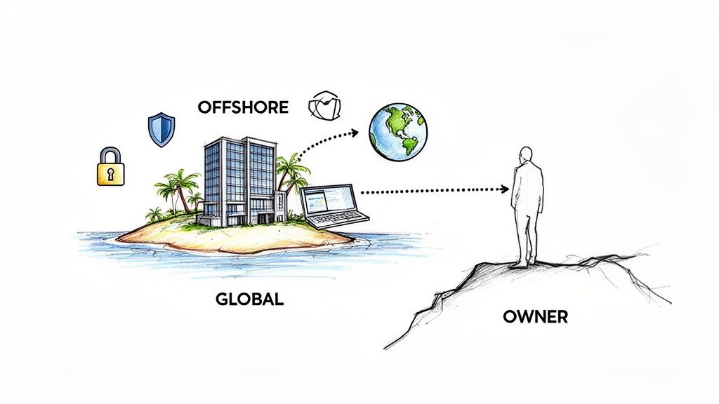 Offshore company structure illustration