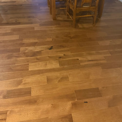 Customer floor refresh result - before and after hardwood installation