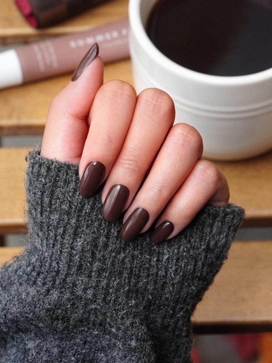 Hey, Espresso Yourself neutral gel nail stickers