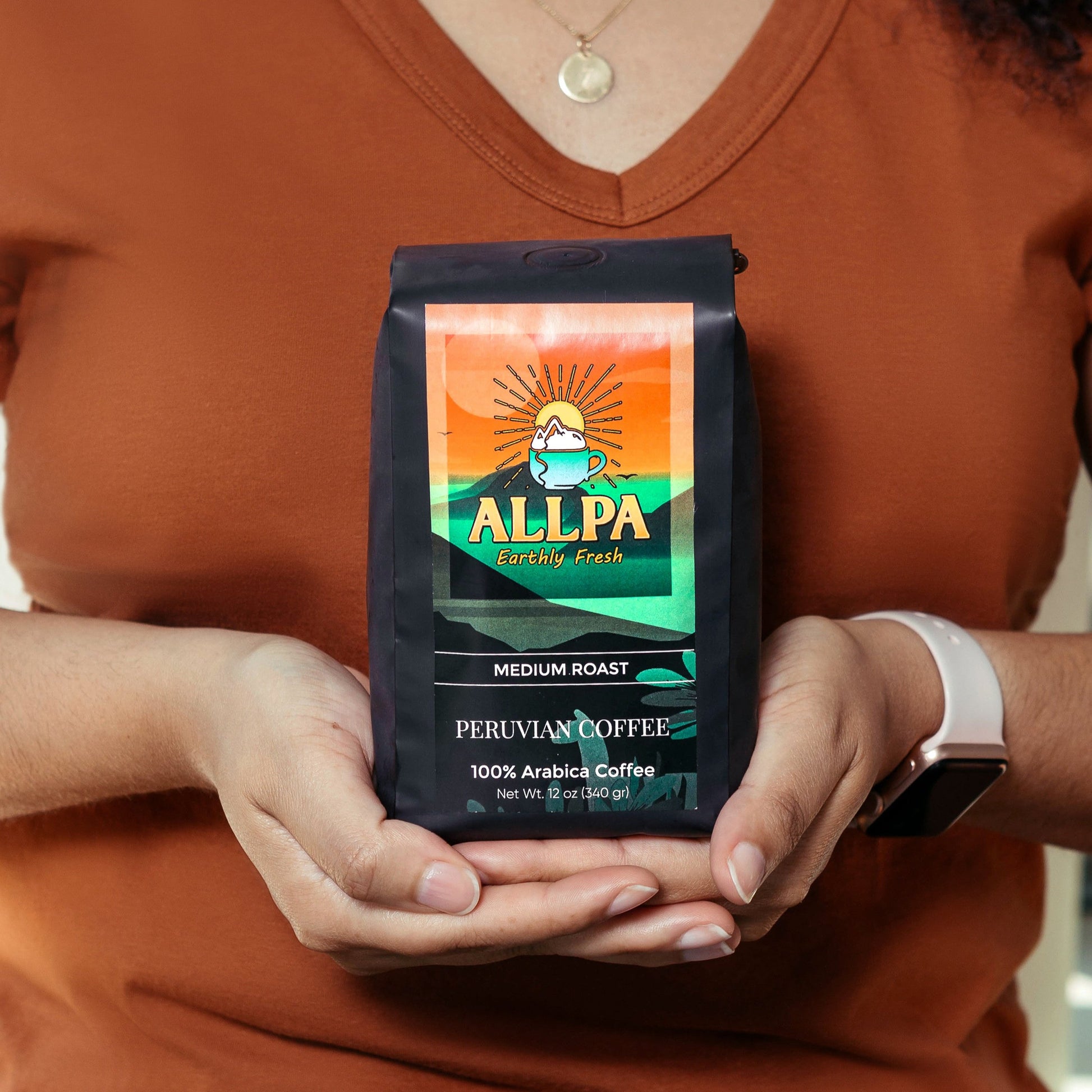 Allpa Peruvian Coffee bag close up