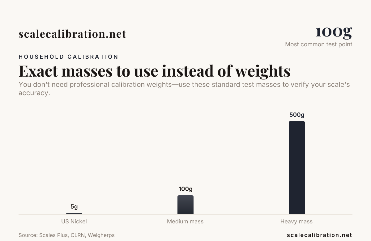 Exact masses to use instead of weights — data from Scales Plus, CLRN, Weigherps