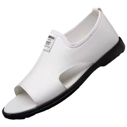Chanclas blancas hombre - sandalia de cuero antideslizante