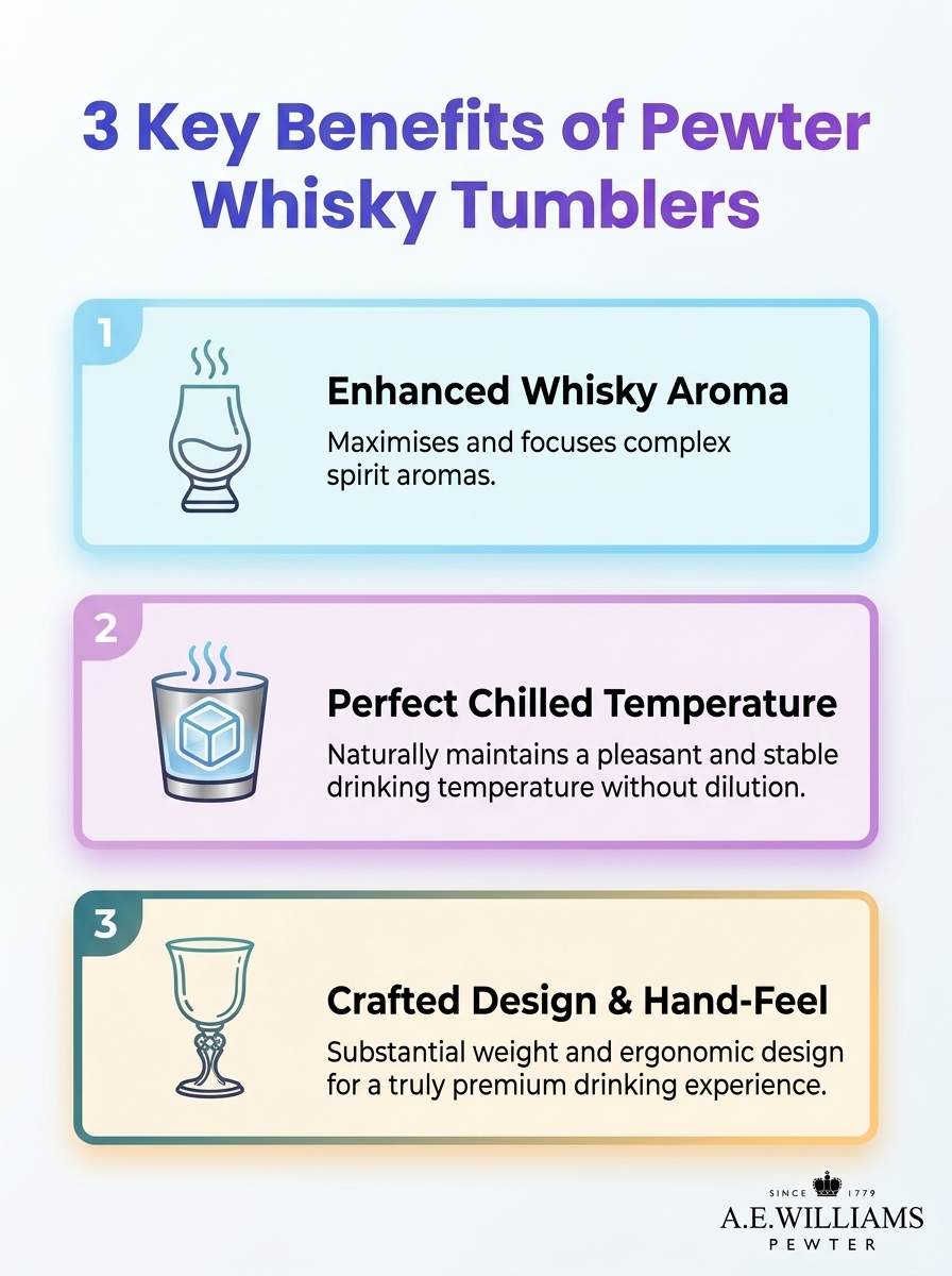 Infographic: Best Pewter Whisky Tumblers for Spirit Lovers in 2026 — 3 key benefits