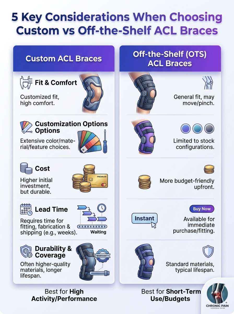 ACL brace comparison infographic