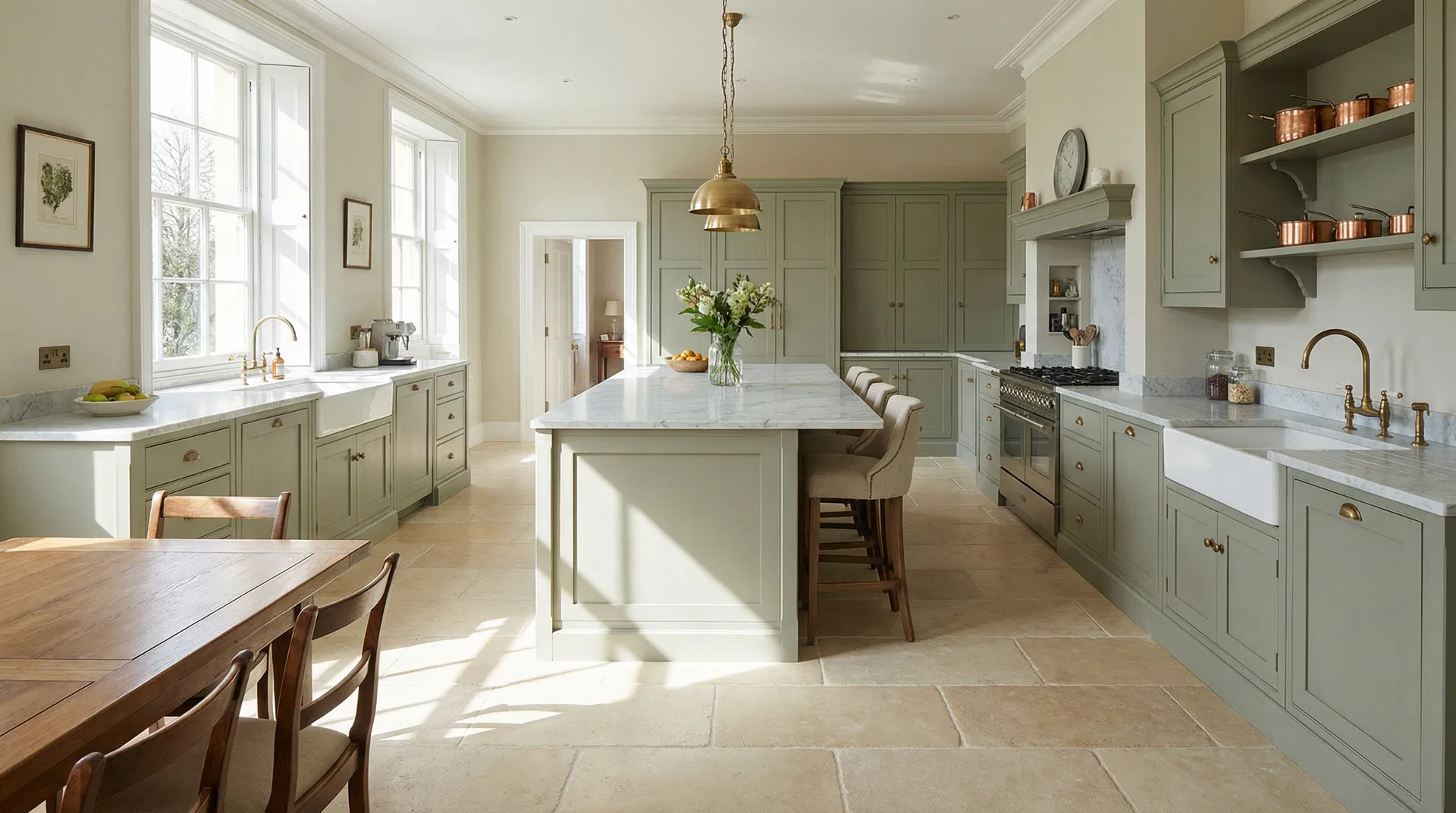Hero kitchen image showcasing Savoy porcelain tiles