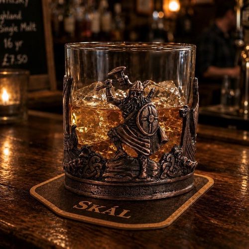 Viking-themed Pewter Whisky Tumbler