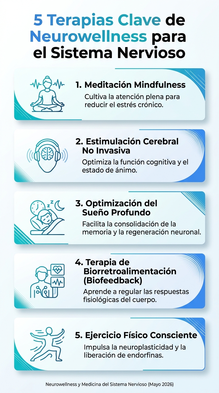 Infografía: 5 terapias clave de Neurowellness para la Medicina del Sistema Nervioso