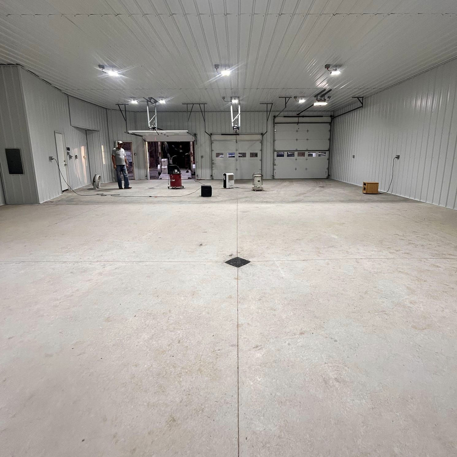Garage floor before coating
