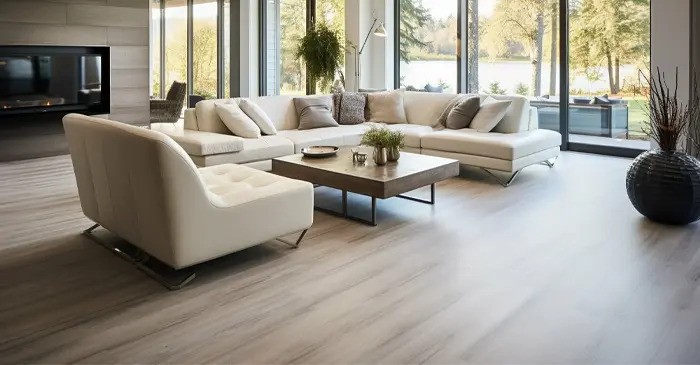 laminate floor with modern decor