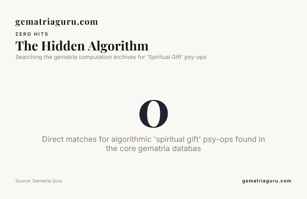 The Hidden Algorithm — data from Gematria Guru